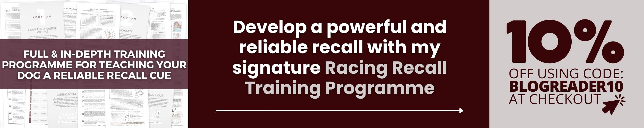 Banner for 10% discount on recall training programme