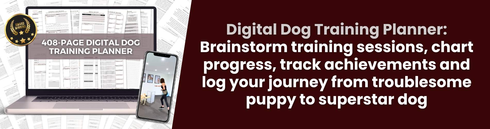 Digital dog training planner linktree banner
