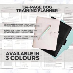 PU leather dog training planner